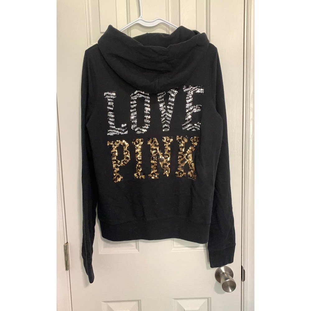 L Victorias Secret VS PINK Sequin Zip Up Hoodie
